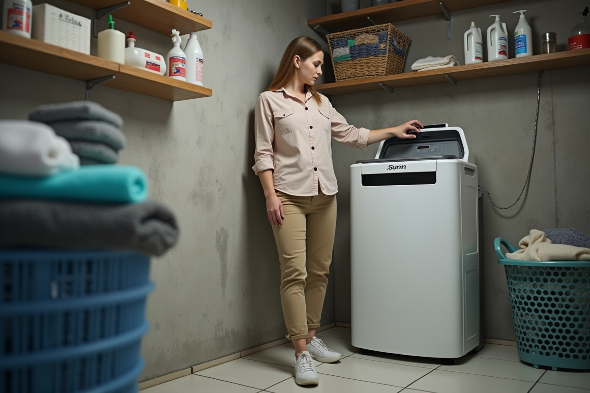 Jeune femme vérifiant le panneau de contrôle d
